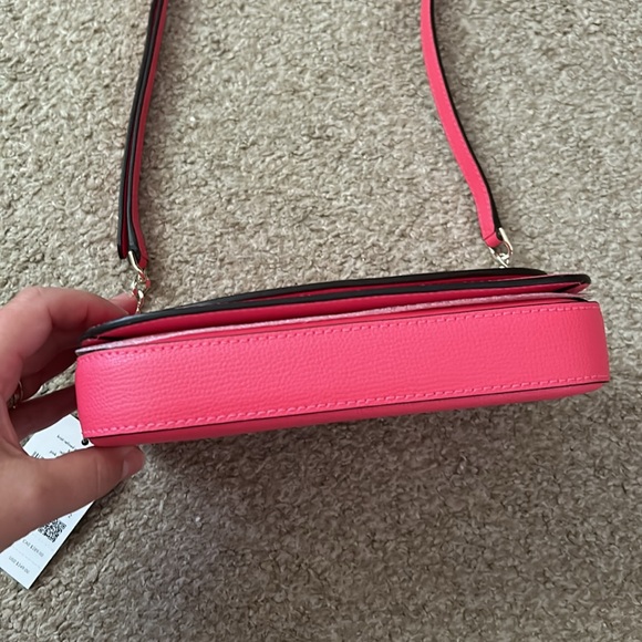 NWT Kate Spade Hot Pink Kristi Refined Grain Leather Crossbody Bag - Picture 6 of 10